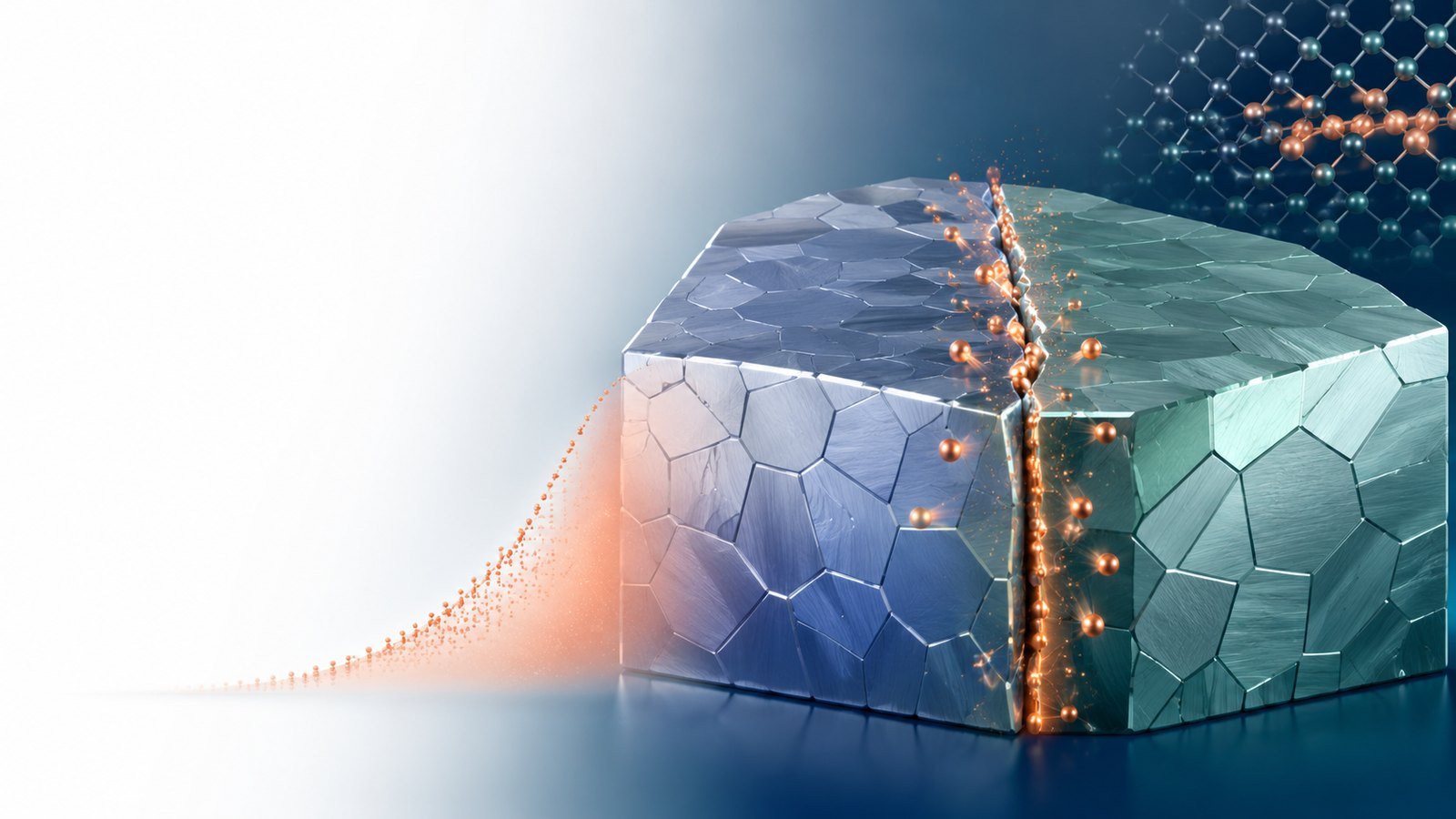 Cr diffusion in a faceted Ni grain boundary — fast and slow branches either side of the interface.